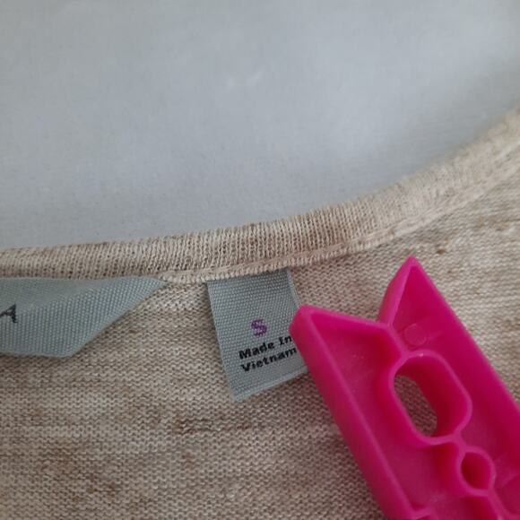 Athleta Newport Henley Tunic Heathered Beige Texture Relaxed Fit - Picture 9 of 12